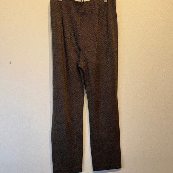 J. Jill Ponte pants slim leg tan & black diamond pattern knit pull on Sz M - Picture 3 of 6